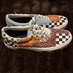 Vans Patchwork Sneakers in Blue, Orange, and Black